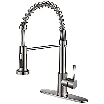 Torneira Cozinha em Aço Inoxidável com Pulverizador Pull Down, 1 ou 3 Furos, Cobbe CB-01002BN, Níquel Escovado