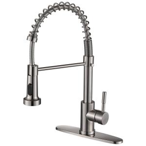 Torneira Cozinha em Aço Inoxidável com Pulverizador Pull Down, 1 ou 3 Furos, Cobbe CB-01002BN, Níquel Escovado