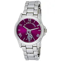 Relógio An analógico de qartzo feminino com alça de liga, 145, escuro, escuro, U.S. POLO ASSN. USC40134, Rosa escuro