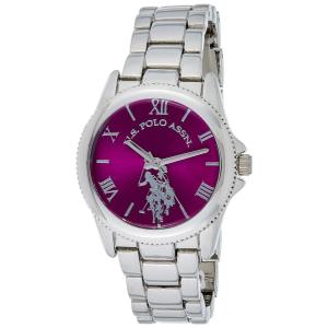 Relógio An analógico de qartzo feminino com alça de liga, 145, escuro, escuro, U.S. POLO ASSN. USC40134, Rosa escuro
