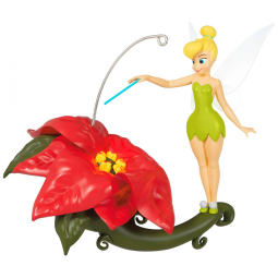 Enfeite Natalino Hallmark Keepsake Disney Tinker Bell Flor de Natal "Pixie-Dusted Poinsettia" Iluminado Plástico 12,2x9,6x7,6 cm