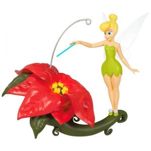 Enfeite Natalino Hallmark Keepsake Disney Tinker Bell Flor de Natal "Pixie-Dusted Poinsettia" Iluminado Plástico 12,2x9,6x7,6 cm
