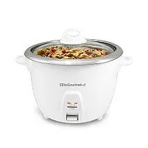 Panela de Arroz Elétrica 1.2L Multifuncional com 10 Configurações e Desligamento Automático, 110v, ELITE GOURMET ERC 2010, Branco
