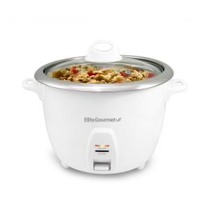 Panela de Arroz Elétrica 1.2L Multifuncional com 10 Configurações e Desligamento Automático, 110v, ELITE GOURMET ERC 2010, Branco