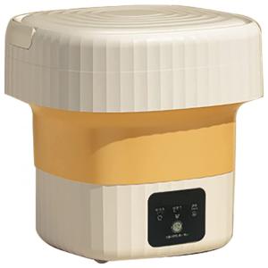 Mini Máquina de Lavar Portátil 6 Litros com Cesto de Drenagem e 2 Velocidades, 110V, KaiLangDe, Amarelo
