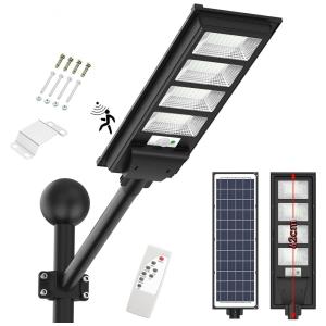 Luminária Solar Externa A ZONE 12000 Lumens a Prova d 280W com Controle Remoto, ANZID, Preto