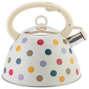 Chaleira de Chá TIMOBISS 2.7 Litros em Aço Inoxidável com Apito, Branca