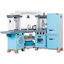 Cozinha de Brinquedo Interativa com Luzes, Sons e 29 Acessórios para Crianças de 3 Anos ou Mais, Step2, Azul