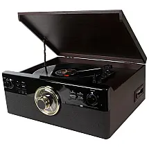 DL Toca Discos, Vitrola 3 Velocidades Reprodução Bluetooth Rádio AM, FM USB CD
