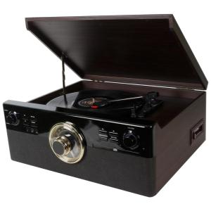 DL Toca Discos, Vitrola 3 Velocidades Reprodução Bluetooth Rádio AM, FM USB CD