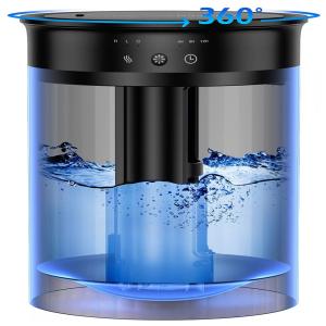 Humidifier Umidificador 4L, com 3 Velocidades, c, Luz Azul e Desligamento Automático, Preto