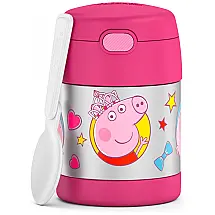 Peppa Pig Frasco Térmico para Alimentos 300mL em Aço Inoxidável com Colher Dobrável, THERMOS F3102PA6, Rosa