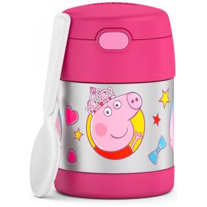 Peppa Pig Frasco Térmico para Alimentos 300mL em Aço Inoxidável com Colher Dobrável, THERMOS F3102PA6, Rosa