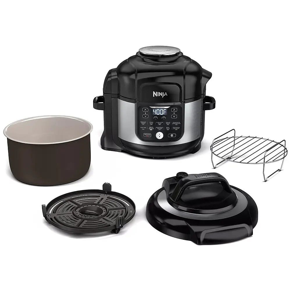 Panela de Pressão Elétrica e Automatica 6 L com 11 Predefinições e Painel de Controle Digital, 1460W 110V, NINJA FD302, Preto