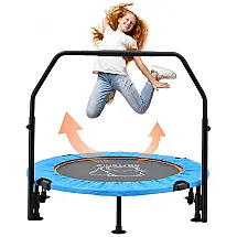 Cama Elastica Infantil com Corrimão Ajustável para até 150 kg, OAFISHLY, Azul