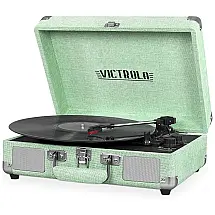 Vitrola Toca Discos com Bluetooth 3 Velocidades e Alto Falantes, 110v, VICTROLA VSC 550BT LMN, Verde