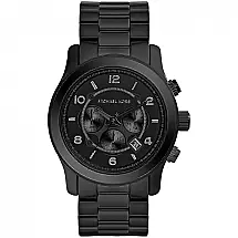 Relógio Runway de aço inoxidável com cronógrafo, MICHAEL KORS , Preto