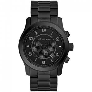 Relógio Runway de aço inoxidável com cronógrafo, MICHAEL KORS , Preto