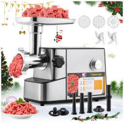 Moedor de Carne Elétrico 3200W: Capacidade Alta para Uso Comercial Pesado, Moedor de Carne e Enchedor de Linguiças,Flyseago