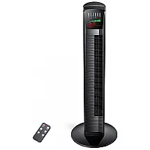 Ventilador de Torre Silencioso com Controle Remoto, Termostato Digital, Temporizador, 60W 110V PARIS RHONE, Preto