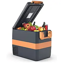 Geladeira Portátil 40L com Controle Via APP, 12 24V DC e 100 240V AC, UKKISO, Cinza