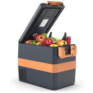 Geladeira Portátil 40L com Controle Via APP, 12 24V DC e 100 240V AC, UKKISO, Cinza