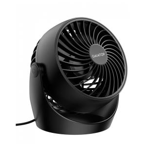 Ventilador de Mesa Gaiatop Preto 11 cm, 3 Velocidades, Inclinação 360°, Silencioso 30 dB, Vento 6,2 m/s, Potência 6,8W, Modelo AF-01