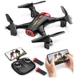 X400 Mini Drone com Câmera 720P WiFi para Crianças e Adultos, Controle por App, 2 Baterias, SYMA, Preto