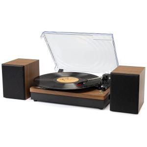 Toca Discos de Vinil com 3 Velocidades, Bluetooth, Alto Falantes e USB, RETROLIFE, Preto