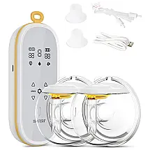 Bomba Tira Leite Elétrica Portátil com 3 Modos e 9 Níveis de Sucção, HOFISH XBP03, Laranja