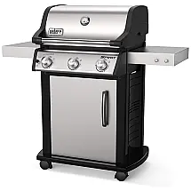 Spirit S 315 Churrasqueira a Gás 32.000 BTU com 3 Queimadores e 1 Queimador Lateral em Aço Inoxidável, WEBER 46502001, Prateado