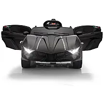 Carro, Carrinho Elétrico Infantil a Bateria 12V 1 Assento com 2 Motores para Crianças de 3 a 6 Anos, TOBBI, Preto