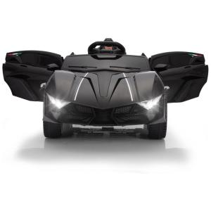 Carro, Carrinho Elétrico Infantil a Bateria 12V 1 Assento com 2 Motores para Crianças de 3 a 6 Anos, TOBBI, Preto