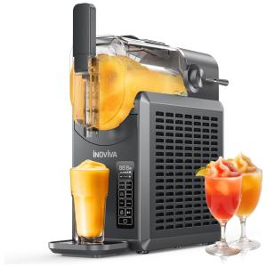 Máquina de Frozen Sem Gelo, INOVIVA 2,1 Litros Bebedouro de Bebidas Congeladas para Casa com Autolimpeza, 5 Programas Pré-definidos