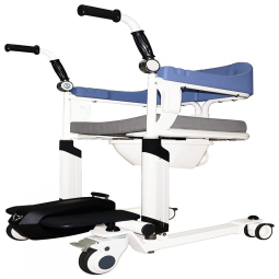 Mai Kangxin Cadeira de Banho Móvel com Elevador de Transferência Hidráulico e Assento Dividido, até 140 kg, Azul