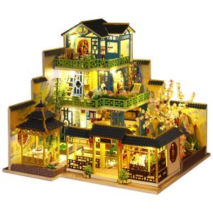 Casa em Miniatura Realista com Luz LED e Música para Adultos e Adolescentes, Escala 124, SPILAY A077