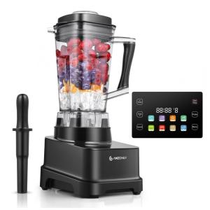 Liquidificador Profissional 8 em 1, 2L com Painel LED, Temporizador, 8 Velocidades e Pulso, 110V 2000W, Amzchef, Preto