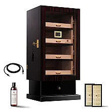 Humidor para Charutos Woodronic Ébano 200-250 Charutos Cedro Espanhol com Gavetas