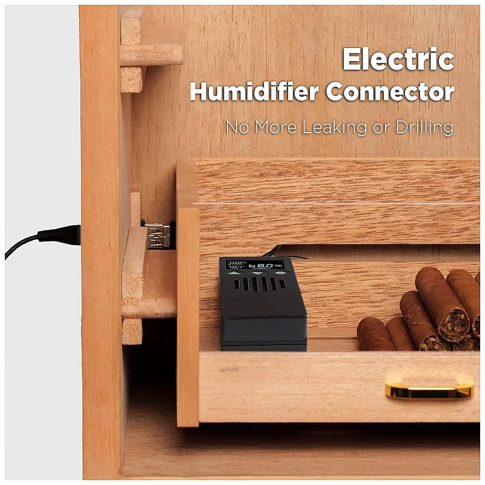 Humidor para Charutos Woodronic Ébano 200-250 Charutos Cedro Espanhol com Gavetas — foto 3