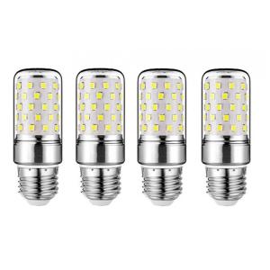 E27 LED Corn Bulbs 12W – Pack com 4 Lâmpadas Candelabra LED 100W Equivalent,Luz Branca Fria 6000K,Base E26/E27,Não Dimerizável, Iluminação