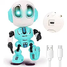 TTOUADY Brinquedo Robô Educativo Inteligente Eletrônico e Recarregável p, Crianças 3 Anos ou Mais, Azul