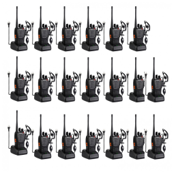 Rádio Comunicador Walkie Talkie BAOFENG BF-888S Rádio Bidirecional Recarregável Portátil (Pacote com 20 Unidades), para Longo Alcance