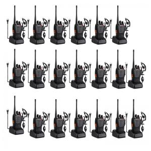 Rádio Comunicador Walkie Talkie BAOFENG BF-888S Rádio Bidirecional Recarregável Portátil (Pacote com 20 Unidades), para Longo Alcance