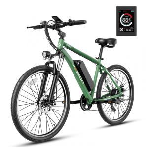 Jasion EB5: Bicicleta Elétrica para Adultos com Motor sem Escova de 500W, Bateria Removível de 360Wh e Suspensão Dianteira - Verde Padrão