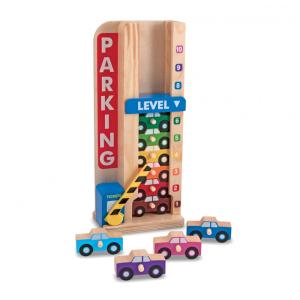 Garagem Empilhadora para Carros Infantil de Madeira com 10 Carros Ideal para Brincadeiras e Aprendizado de Crianças, Melissa & Doug