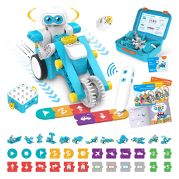 Kit robótico STEM 24 em 1 com Caneta e Cartões de Codificação sem Tela para crianças 4 a 6 Anos, WhalesBot B3