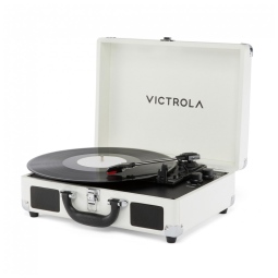 Victrola Journey II 2025 Model Bluetooth Suitcase Record Player com Alto-Falantes Estéreo Internos Aprimorados de Baixos, Toca-discos de 3