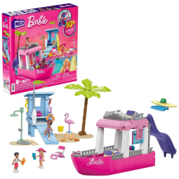Kit de Construção Barco da Barbie com 317 Peças, 2 Animais de Estimação e 3 Micro Bonecas, Rosa