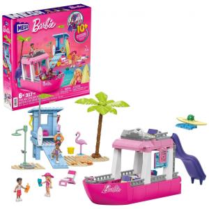 Kit de Construção Barco da Barbie com 317 Peças, 2 Animais de Estimação e 3 Micro Bonecas, Rosa