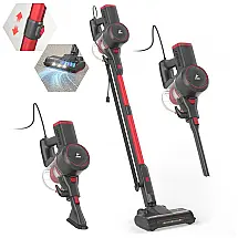 Aspirador de Pó com Fio 6 em 1 Afodon 20KPa 600W, Cinza e Vermelho